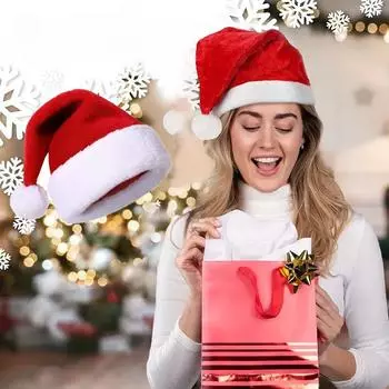 Рождественские шапки и рождественские украшения дополняют праздничную атмосферу Short velvet thickened