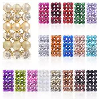 Рождественские шары, небьющиеся, 6/4/3 см, пластиковые шары, безделушки, набор рождественских украшений для елочных украшений, праздничный Decorative Ball