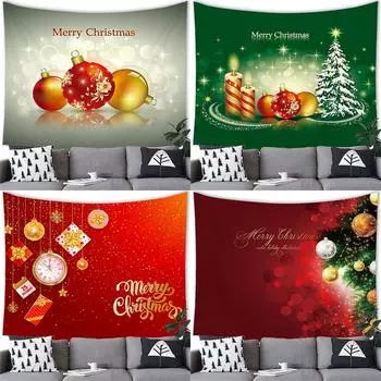 Рождественские шары с принтом, украшение, гобелен, домашний декор, гобелен, Рождественская комната, гостиная, Настенный декор, фон Tapisserie de Nol 100x75cm