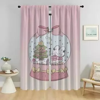 Рождественские шторы для интерьера дома для камер, украшения на Хэллоуин, оконные шторы для комнаты, 2-панельные перегородки, гостиная, кухня W50xH70cmx2pcs-CL