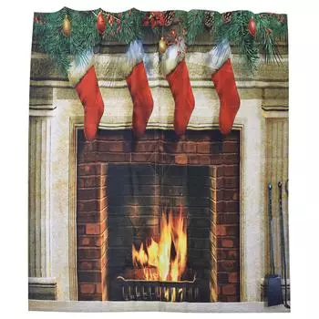 Рождественские шторы Классический дизайн Печать Рождество Традиционные зимние тематические оконные шторы для