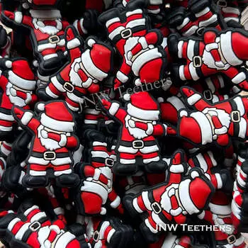 Рождественские силиконовые бусины с фокусом Санта-Клауса. Pack 10