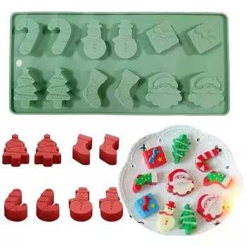 Рождественские силиконовые формы для шоколадного торта, печенья, 3D, снеговика, дерева, ручной работы, кухонные принадлежности для выпечки, принадлежности, формы для выпечки