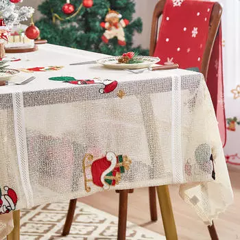 Рождественские скатерти для сезонных вечеринок и встреч 140x100cm_Santa Claus