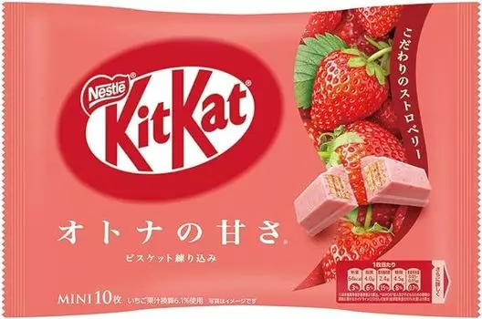 Рождественские сладости Клубника Япония KitKat Мини для взрослых Сладость Клубника 10 штук Пробная версия Nestl (1 Сумка)