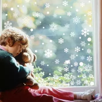 Рождественские снежинки клейкая наклейка на стену оконное стекло наклейка вечерние рождественский декор