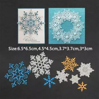 Рождественские снежинки, металлические штампы для скрапбукинга, тиснение, трафареты для изготовления карт, ремесленный декор серебряный