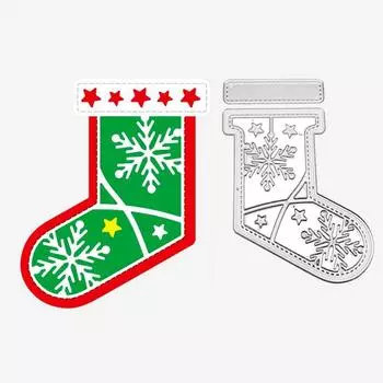 Рождественские снежные носки, дизайн, металлические штампы, сделай сам, скрапбукинг, тиснение, трафарет, бумага, шаблон для альбома серебряный