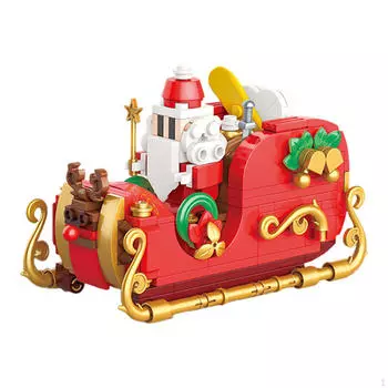 Рождественские строительные блоки, набор игрушек, набор игрушек «сделай сам» для детей 6, 7, 8, 9+ лет Happy Sledding