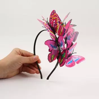 Рождественские свадебные головные уборы ручной работы, корейская невеста, супер фея, женский венок, повязка на голову, свадебная повязка на голову с бабочками, аксессуары для волос Headbands