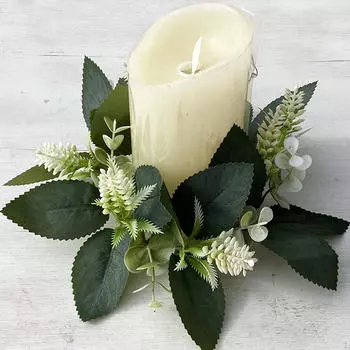Рождественские свечи кольца держатель столба 9.8 зеленая гирлянда искусственный эвкалипт венок для
