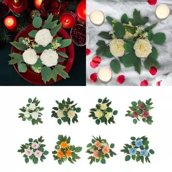 Рождественские свечи, кольца, венки, украшения, зелень, свечи, кольца, столешница для вечеринки, свадьбы, вечеринки, фестиваля, столовой, фермерского дома оранжевый