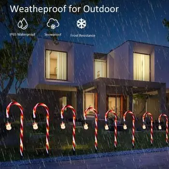 Рождественские светодиодные фонари-конфеты 1 Перетащите 8 Создайте атмосферу Праздничный светильник для пути Крытый уличный декор Santa Claus