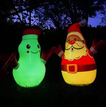 Рождественские светодиодные фонари с дистанционным управлением надувной снеговик кукла Санта-Клаус уличные рождественские надувные украшения из ПВХ для сада L