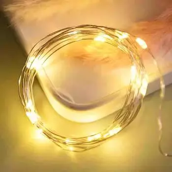 Рождественские светодиодные гирлянды из медной проволоки - 1 м декоративный букет для елки и спальни 1 meter