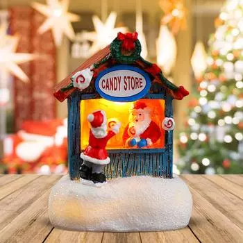 Рождественские светящиеся смоляные домики светодиодный микропейзаж Санта-Клаус дом ремесло орнамент Рождественское украшение рабочего стола