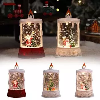 Рождественские светящиеся свечи для инъекций воды Wind Light Light Gift Snow Christmas Box Interior Dec E5P4 A-1pcs