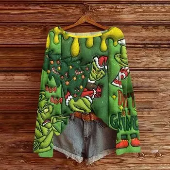 Рождественские толстовки для детей, вязаные свитера для мальчиков и девочек, симпатичные рубашки, осенние свитера с круглым вырезом, топы 160