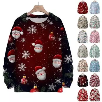 Рождественские толстовки для детей, вязаные свитера для мальчиков и девочек, симпатичные рубашки, осенние свитера с круглым вырезом, топы 100 бежевый