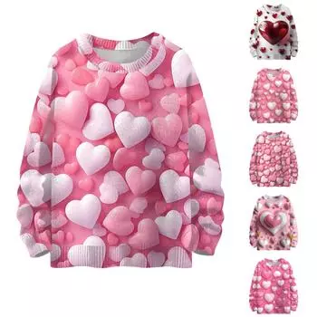 Рождественские толстовки для женщин Вязаный свитер Милая рубашка Осенний свитер с круглым вырезом Топы L