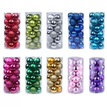 Рождественские украшения 3 см/24 шт. Расписной рождественский шар, костюм, рождественская елка, свадебное украшение для дома 3cm