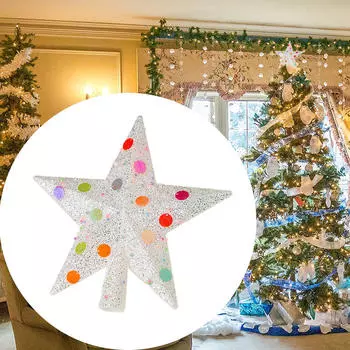 Рождественские украшения 8 дюймов блестящая рождественская звезда верхушка для елки пластиковые материалы аксессуары декоративные для