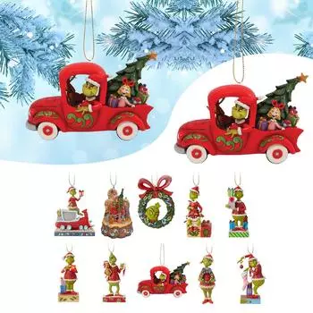 Рождественские украшения акриловые плоские подвесные украшения для рождественской елки рождественские вор печатные украшения для рождественской елки праздничный декор для вечеринки для семьи и друзей 10 шт One Size