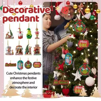 Рождественские украшения, акриловые подвесные рождественские украшения для дома, автомобиля, рюкзака, кулона, подарок для детей One Size