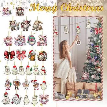 Рождественские украшения, акриловые подвесные украшения для рождественской елки, подвеска для рюкзака, подарок для детей One Size бежевый