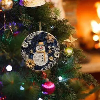 Рождественские украшения Акриловые снежинки, олени, снеговики, подвесные украшения для рождественской елки, домашний декор для вечеринки D