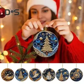 Рождественские украшения Акриловые снежинки, олени, снеговики, подвесные украшения для рождественской елки, домашний декор для вечеринки C
