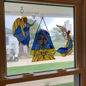 Рождественские украшения Ангел-хранитель Ловец солнца Подвесной декор для окна Рождественской елки Гостиной Спальни Сада A