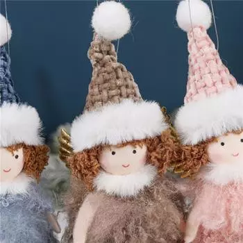 Рождественские украшения Ангел Юбка Кукла Подвеска Рождественские украшения Рождественская елка Декор Подвесной орнамент Плюшевые подарки Подвеска белый