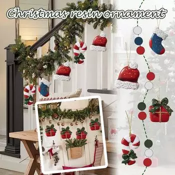 Рождественские украшения Цветная резиновая подарочная палочка Подарочная упаковка Украшения Подвески для рождественской елки Макет торгового центра One Size