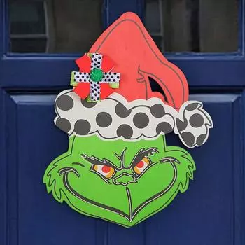 Рождественские украшения деревянная дверная табличка на голову подвесная дверь One Size