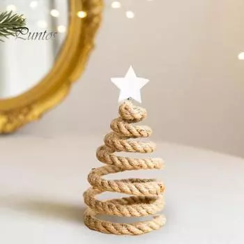 Рождественские украшения, деревянная миниатюрная модель рождественской елки, праздничные украшения для вечеринок, офиса, дома, настольная фигурка белый