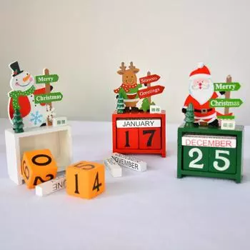 Рождественские украшения Деревянный календарь Столовая посуда Настольный календарь Детская игрушка Строительные блоки Подарок Old man