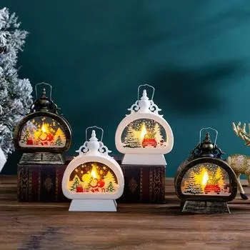 Рождественские украшения Детский ручной светильник Подарок на Рождество Украшение для пирога Настольные украшения Ветряные светильники Подвесные украшения Old Man белый