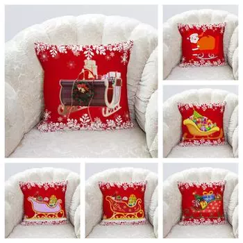 Рождественские украшения для дома, Чехлы на подушки, Чехлы на диванные подушки, Домашнее украшение, Узоры 40x40cm
