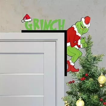 Рождественские украшения для дверей Гринч Украшение углов двери Гринч Рождественское украшение дверной рамы(2рс)