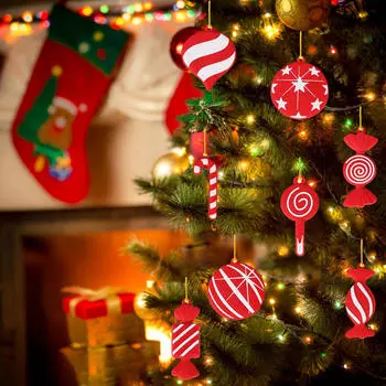 Рождественские украшения для елки Фигурки Украшения Подвесные украшения Декор 8Pcs Style A