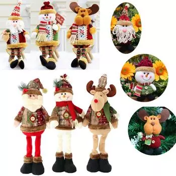 Рождественские украшения для кукол Санта-Клаус Снежный человек Лось Кукла Рождественская елка Украшения Подставки для подарков Праздничная вечеринка Рождественские украшения для камина