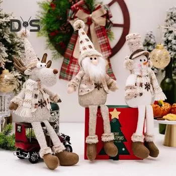 Рождественские украшения для кукол Снеговик Лось Длинноногий плюшевый игрушка Рождественские украшения Мягкая кукла Подарок для детей Друзья Семья B