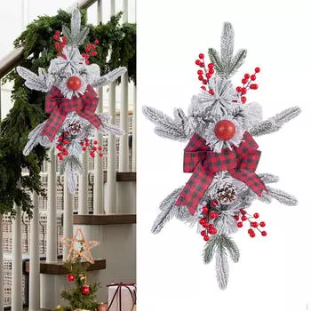 Рождественские украшения для лестницы, венок для входной двери, каплевидный узор для кухни 45 cm