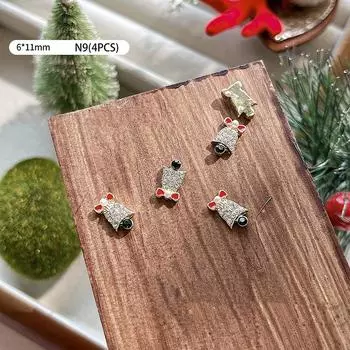 Рождественские украшения для ногтей, роскошные снеговики, снежинки, маленькие колокольчики, украшения для ногтей, украшения для ногтей, аксессуары для маникюрного салона