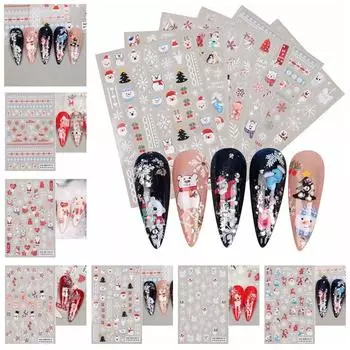 Рождественские украшения для ногтей Рождественские наклейки для ногтей Украшения для ногтей Рождественские наклейки для ногтей Маникюрный салон NO-62