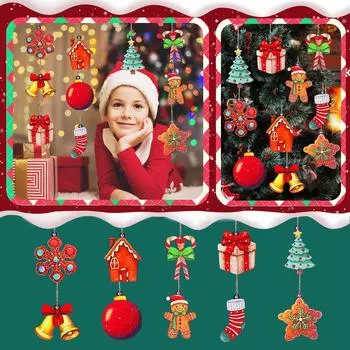 Рождественские украшения для окон, Деревянные подвески для елки, Декоративные элементы, Креативные подвески One Size жёлтый