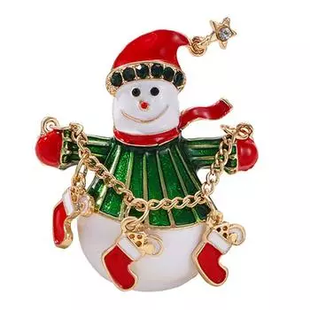 Рождественские украшения для женщин и девочек, мультяшная изысканная брошь, милый снеговик, корсаж, одежда, аксессуары, праздничные подарки