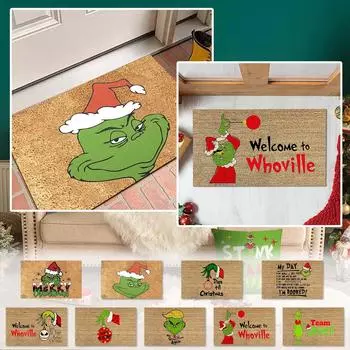 Рождественские украшения, дверной коврик в помещении и на открытом воздухе, легко чистится, устойчив к пятнам и выцветанию, декор для вечеринок One Size