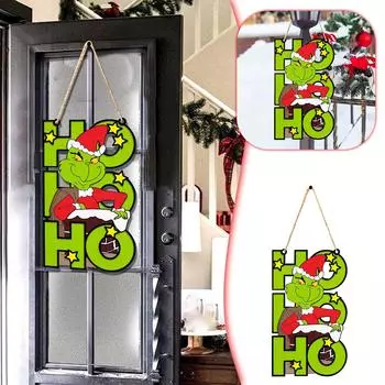 Рождественские украшения, дверные знаки, деревянные знаки, домашние стены, праздничные деревянные подвески, деревянные доски для подвешивания зелёный